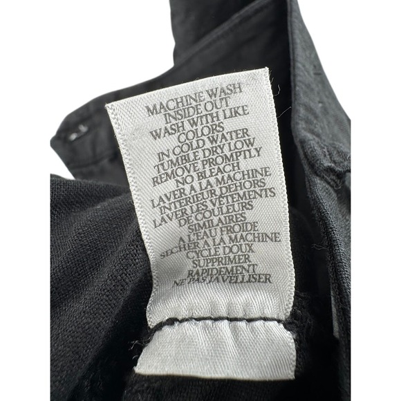 Frank & Eileen Kinsale Black Italian Power Linen Cropped Raw Hem Pants Size 2 - Picture 8 of 10